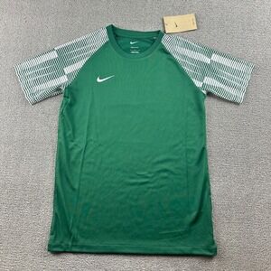 Nike Soccer Jersey Kids L Green Dri-FIT Academy Standard Fit Athletic Sporty
